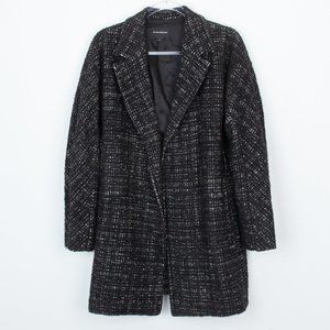 Club Monaco Tweed Open Front Wool Coat Size Small